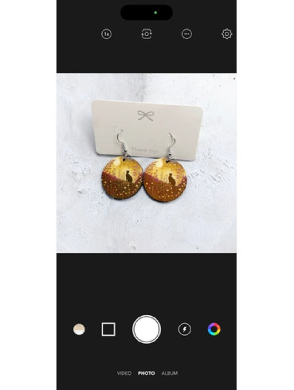 1326mc. Yellow Cat Earrings